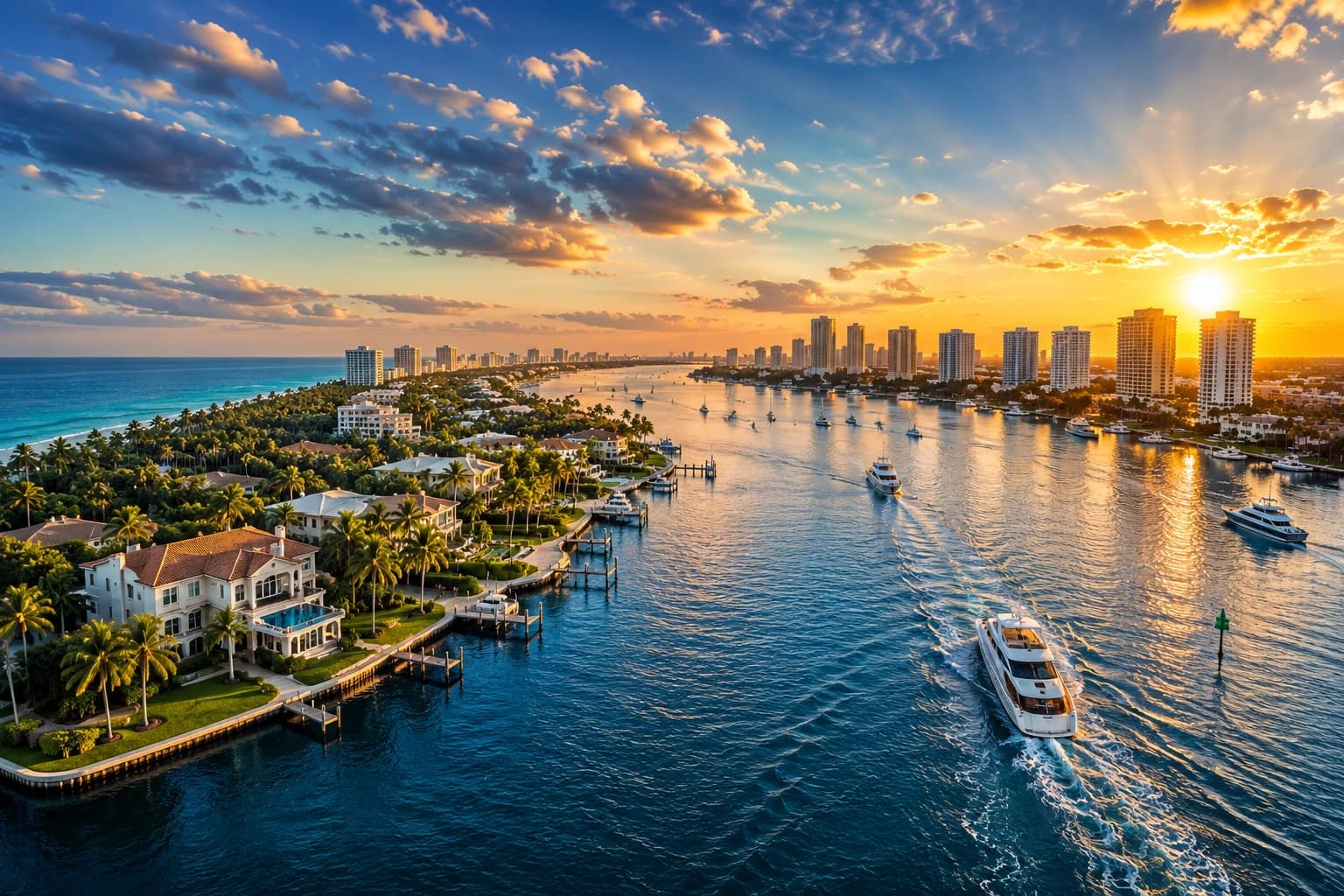 Luxury waterfront homes in Palm Beach County, Florida